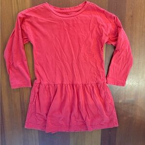 Primary Red Long Sleeve Kids Dress